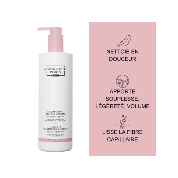 Shampoing délicat volume aux extraits de rose 500 ml