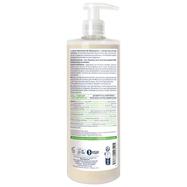 Shampoing Hydratant Douceur Coco Bio et Kératine Végétale - Tous Types de Cheveux, 500ml
