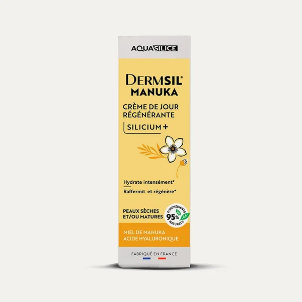 Soin visage jour hydratant à l'Acide Hyaluronique, Miel de Manuka et Silicium Organique