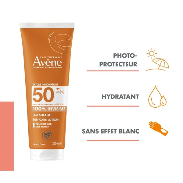 SOLAIRE - Lait SPF50 - Visage et Corps - Peaux Sensibles, 250ml