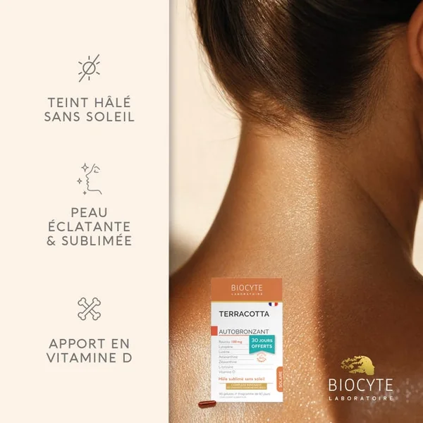 SOLAIRE - Terracotta Cocktail - Autobronzant Hâle - 2 Mois + 1 Mois Offert, 90 Comprimés