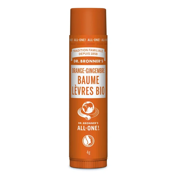 Stick à Lèvres Bio Orange Gingembre Dr Bronner's 4gr
