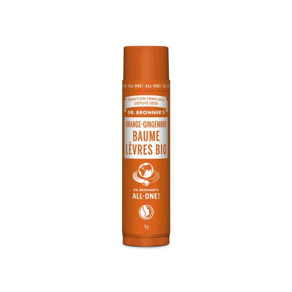 Stick à Lèvres Bio Orange Gingembre Dr Bronner's 4gr