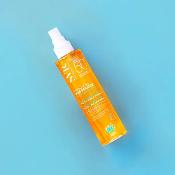 SUN SECURE - Eau Solaire Hydratante SPF50+ - Visage et Corps - Peaux Hypersensibles au Soleil, 200ml