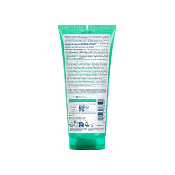 SÉBIUM - Gel Moussant Actif - Visage et Corps - Peaux Grasses à Tendance Acnéique, 200ml