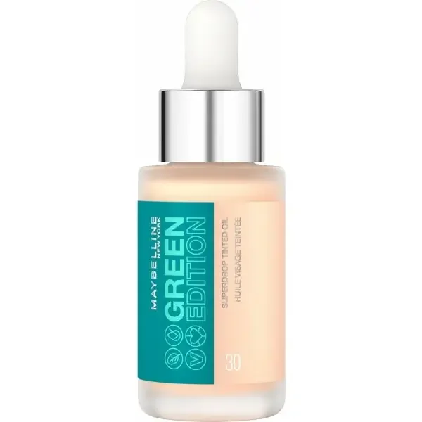 Teinte 30 - Fond de Teint Huile Sèche Teintée Visage Superdrop Green Edition Tinted Oil de Maybelline New-York