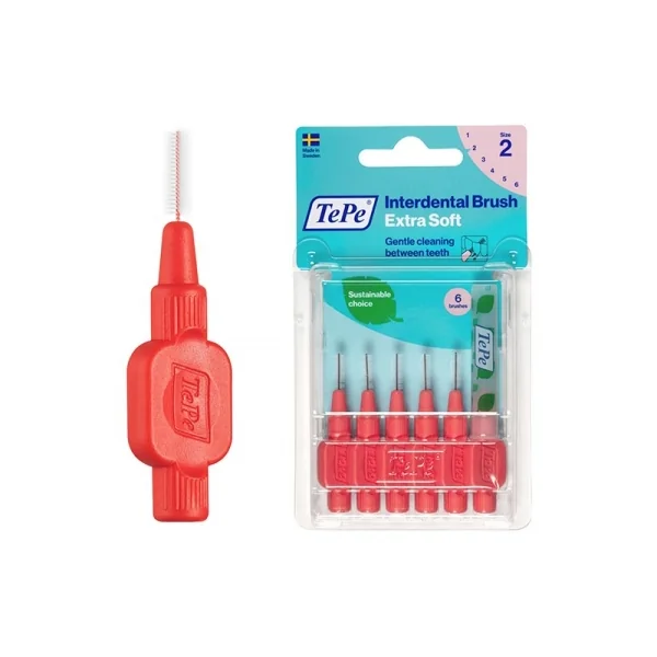 TePe Brossettes Interdentaires Extra Souples 6 Unités - Taille : 2 : 0,5 mm