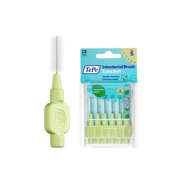 TePe Brossettes Interdentaires Extra Souples 6 Unités - Taille : 5 : 0,8 mm