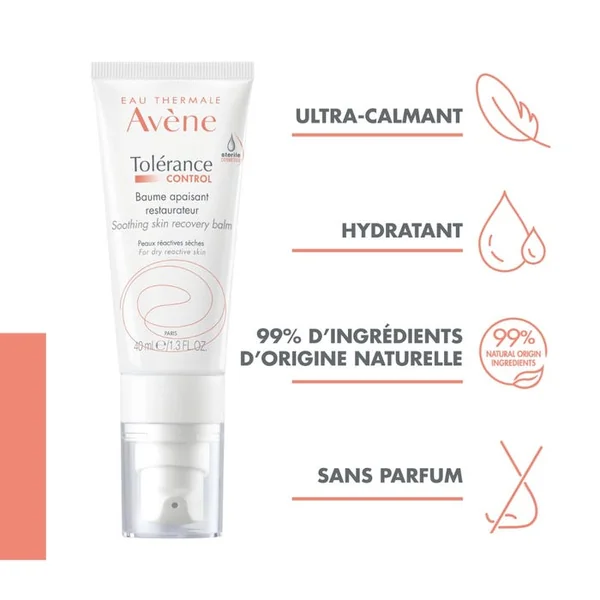 TOLERANCE CONTROL - Baume Apaisant Restaurateur - Visage - Peaux Réactives et Sèches, 40ml