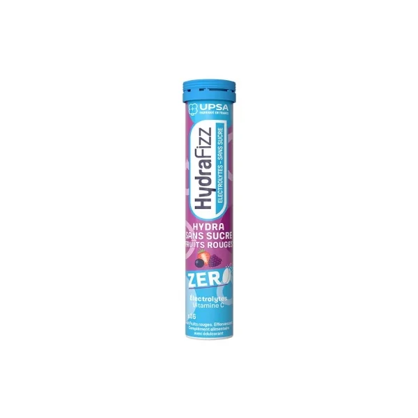 UPSA Hydrafizz Hydra Sans Sucre 16 Comprimés Effervescents - Saveur : Fruits Rouges