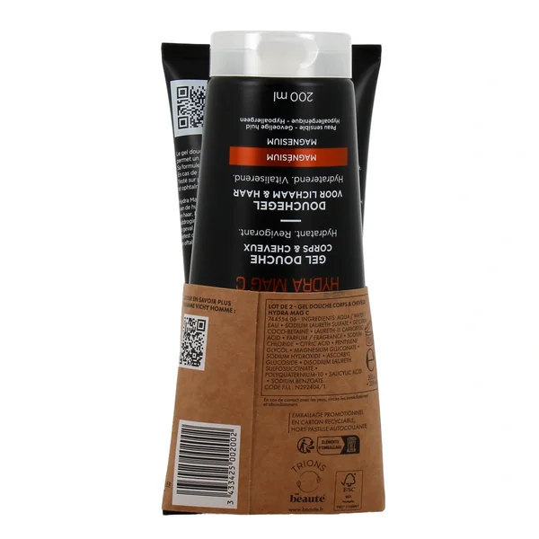 Vichy Homme Hydra Mag C Gel douche Corps et cheveux