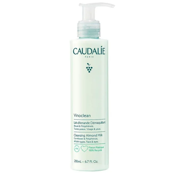 VINOCLEAN - Lait d'Amande Démaquillant - Visage et Yeux - Tous Types de Peaux, 200ml
