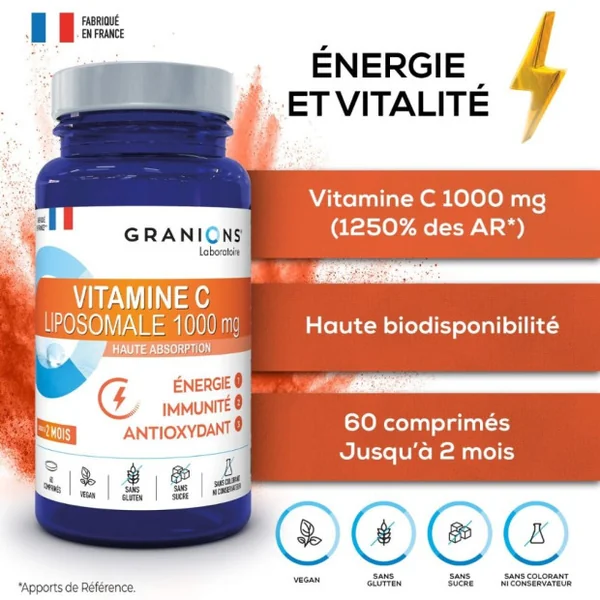 Vitamine C Liposomale 1000 Mg, 60 Comprimés