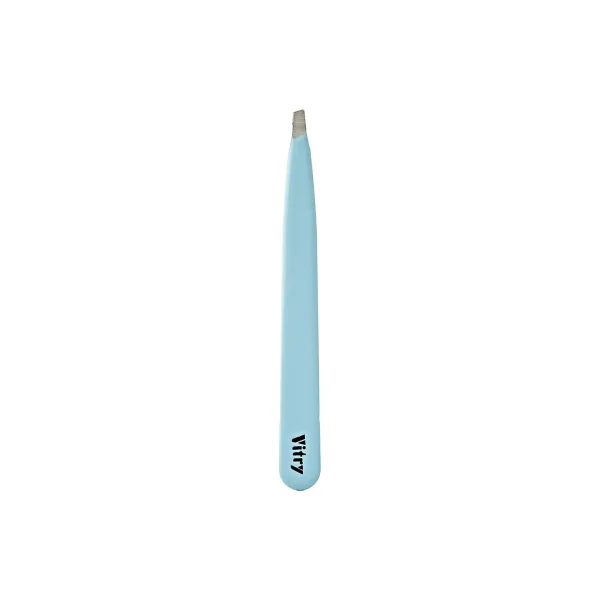 Vitry Pince à Épiler Professionnelle Mors Biais Inox Couleur 9 cm - Couleur : Bleu Pâle