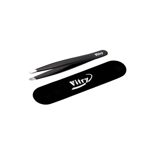 Vitry Pince à Épiler Professionnelle Mors Biais Inox Couleur 9 cm - Couleur : Noir