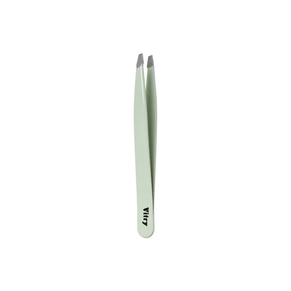 Vitry Pince à Épiler Professionnelle Mors Biais Inox Couleur 9 cm - Couleur : Vert Pâle