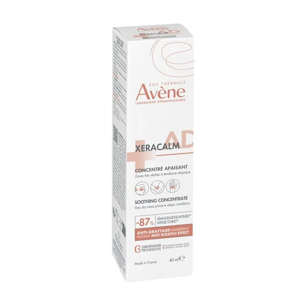 XERACALM AD - Concentré Apaisant Anti-Grattage - Visage et Corps - Zones Très Sèches à Tendance Atopique, 40ml