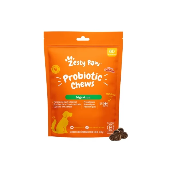 Zesty Paws Friandises pour Chien Digestion Potiron 200 g